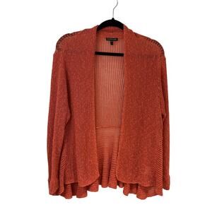 Eileen Fisher Orange Linen Blend Cardigan Large